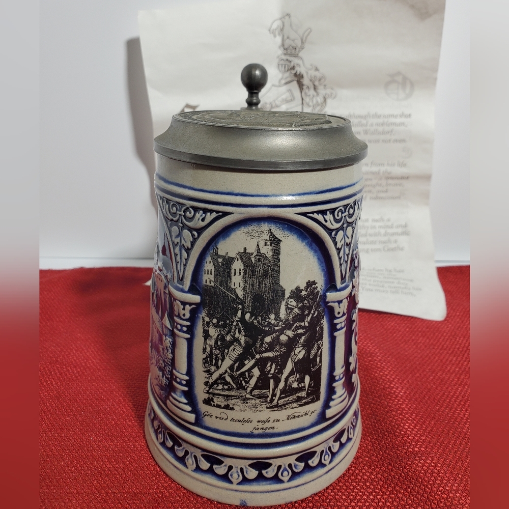 Rare Vintage Original Gerz German Lidded Beer Stein w/ Story Behind It Included